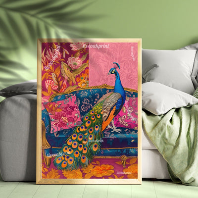 Peacock on a Sofa Print