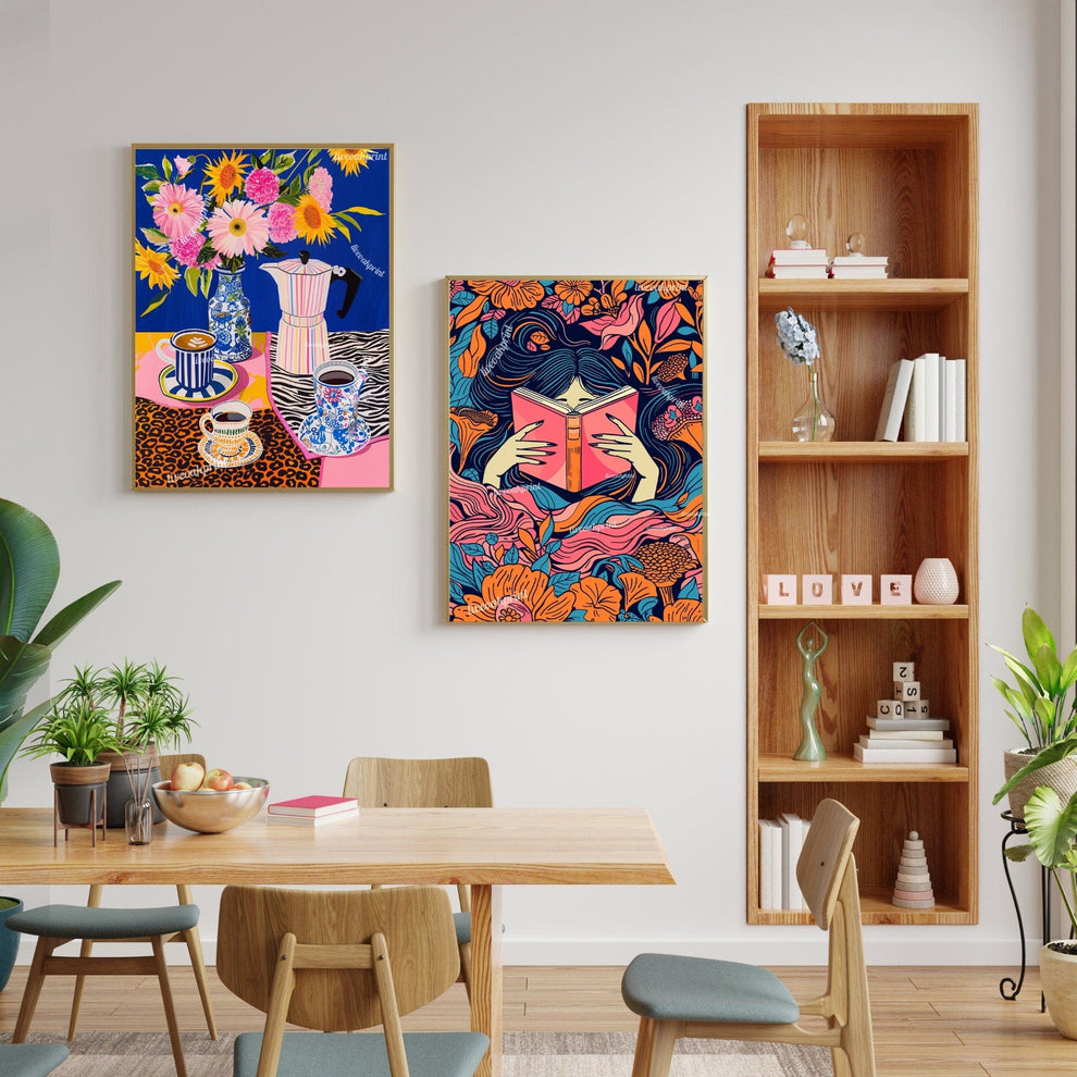 Maximalist Colorful Coffee Print
