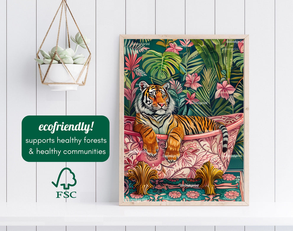 Tiger In A Bathtub In A Luxury Bathroom