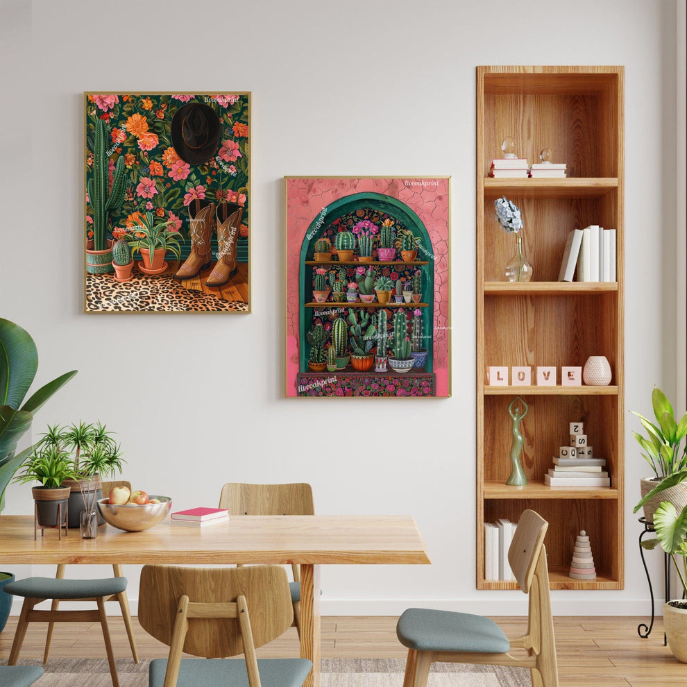 Maximalist Cowgirl Boots Print