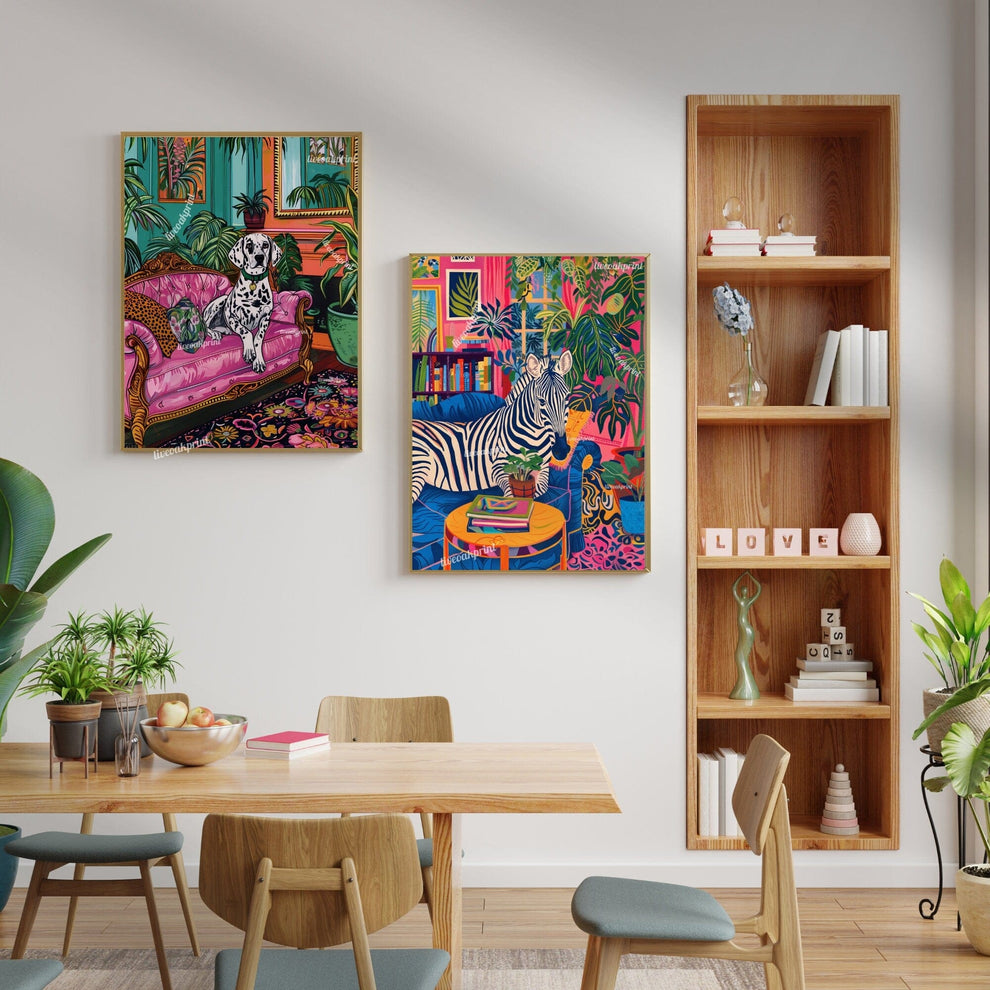 Zebra Lounging on a Luxury Sofa