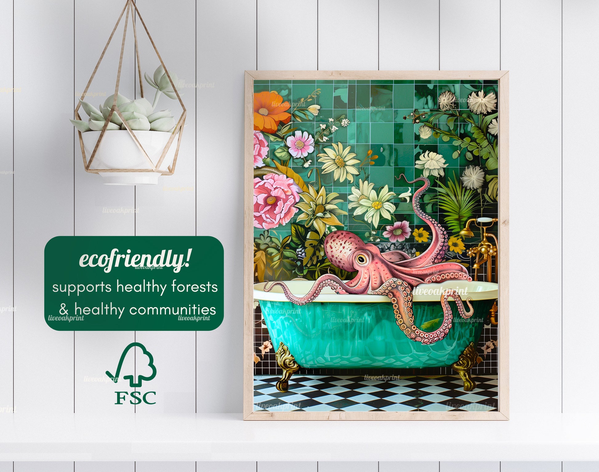 Octopus In A Bathtub In A Luxury Bathroom