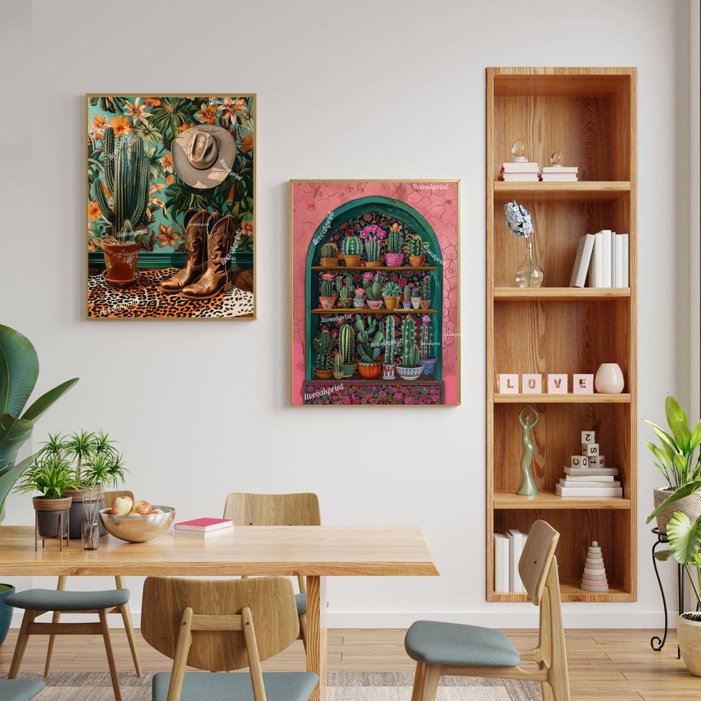 Vintage Cowboy Boots Print