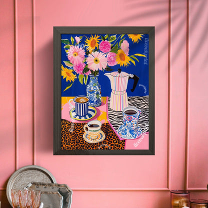 Maximalist Colorful Coffee Print