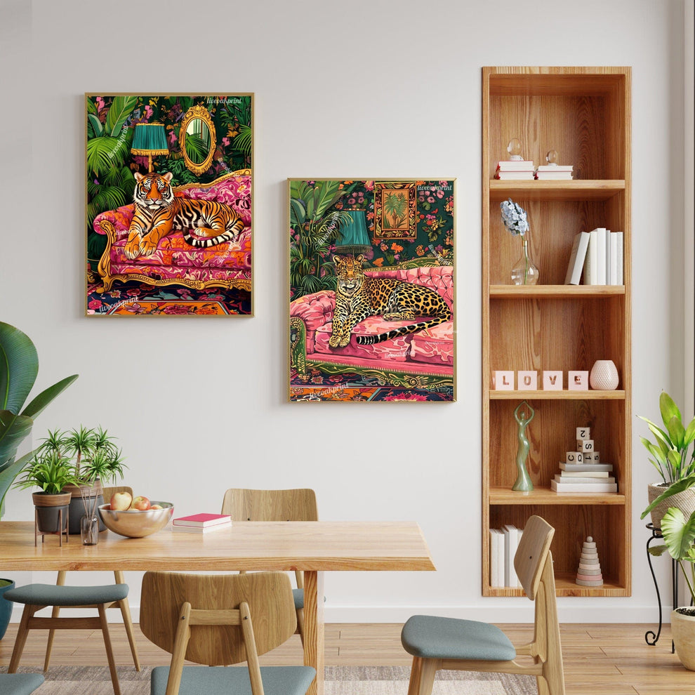 Tiger Lounging on a Luxury Sofa