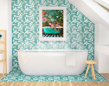 Octopus In A Bathtub In A Luxury Bathroom