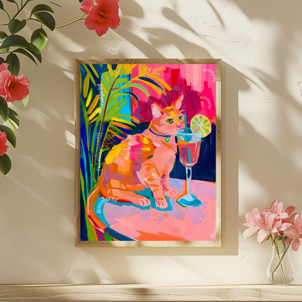 Cat Cocktail Print