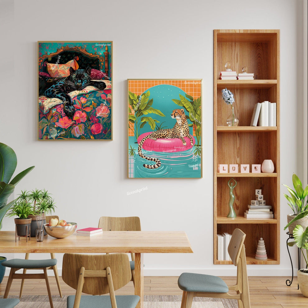 Cheetah Floating in a Pool