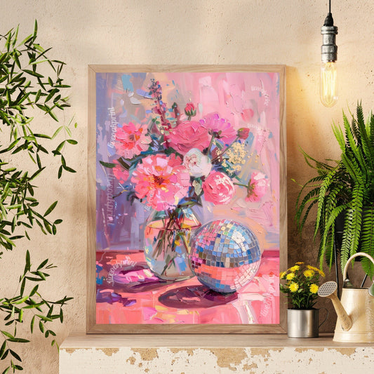 Disco Ball and Flowers