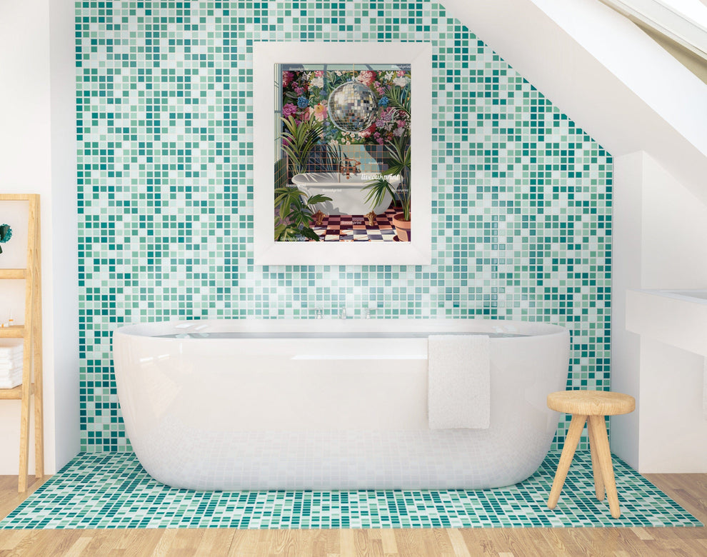 Disco Bathroom Print