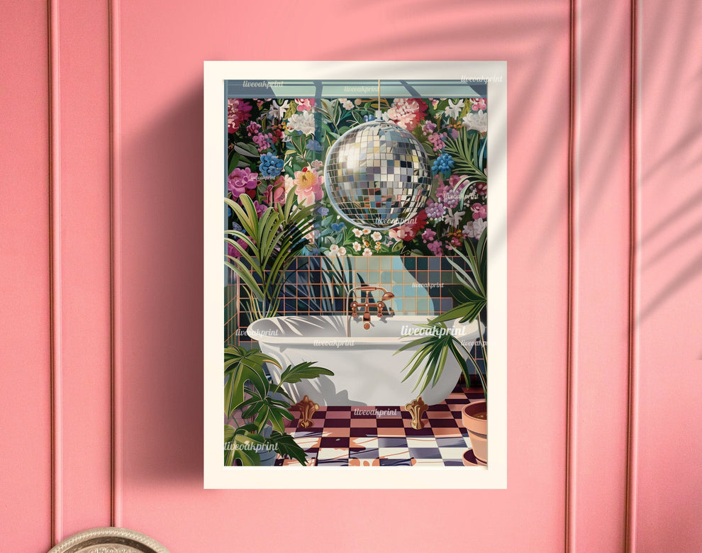 Disco Bathroom Print