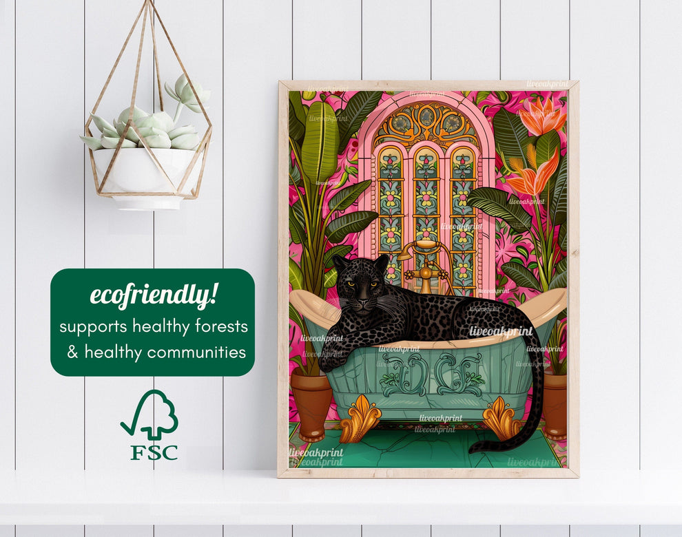 Black Panther In A Bathtub In A Luxury Bathroom