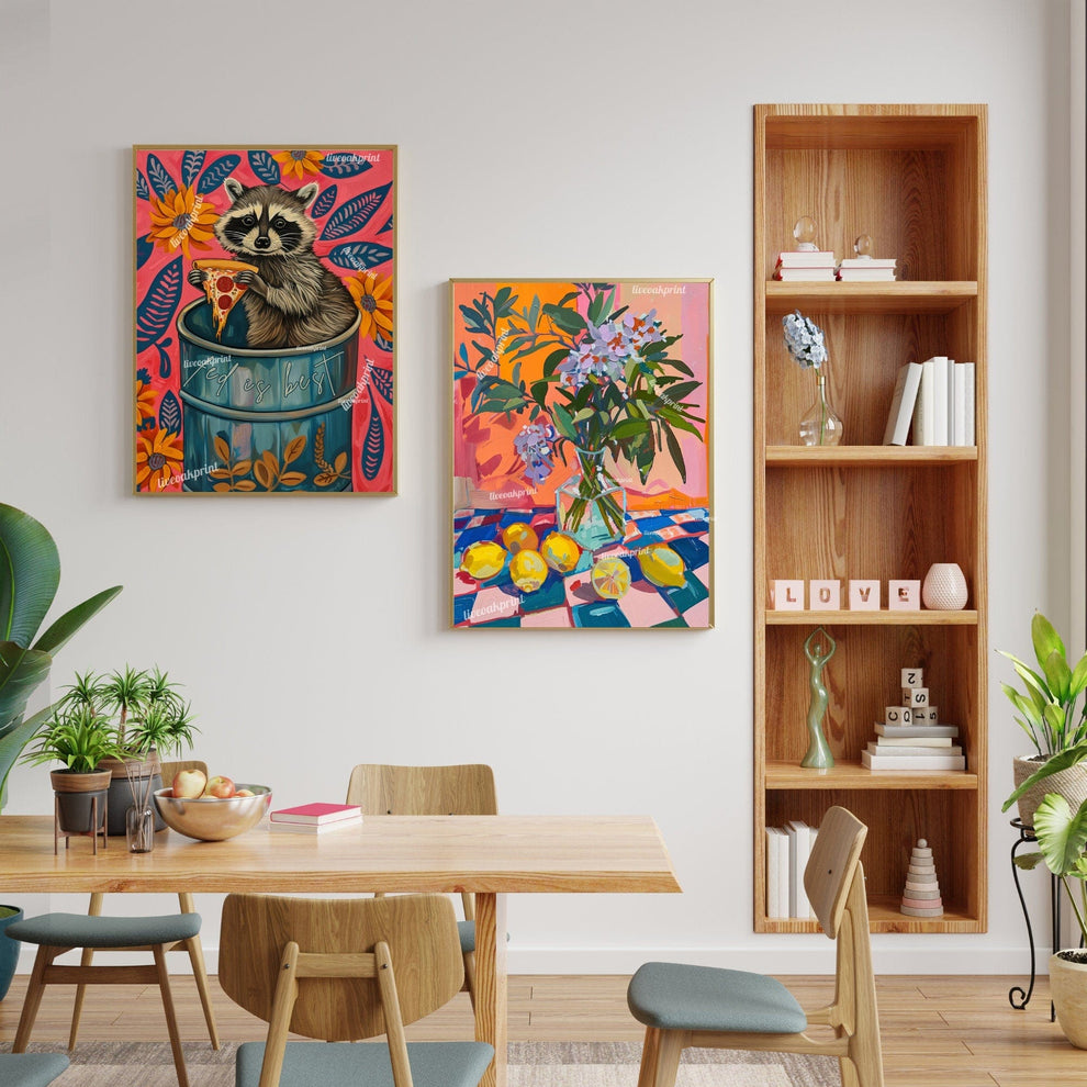 Raccoon Kitchen Print - Reminder to eat sign! "Fed Is Best" - It's not just for babies, it's for everyone!