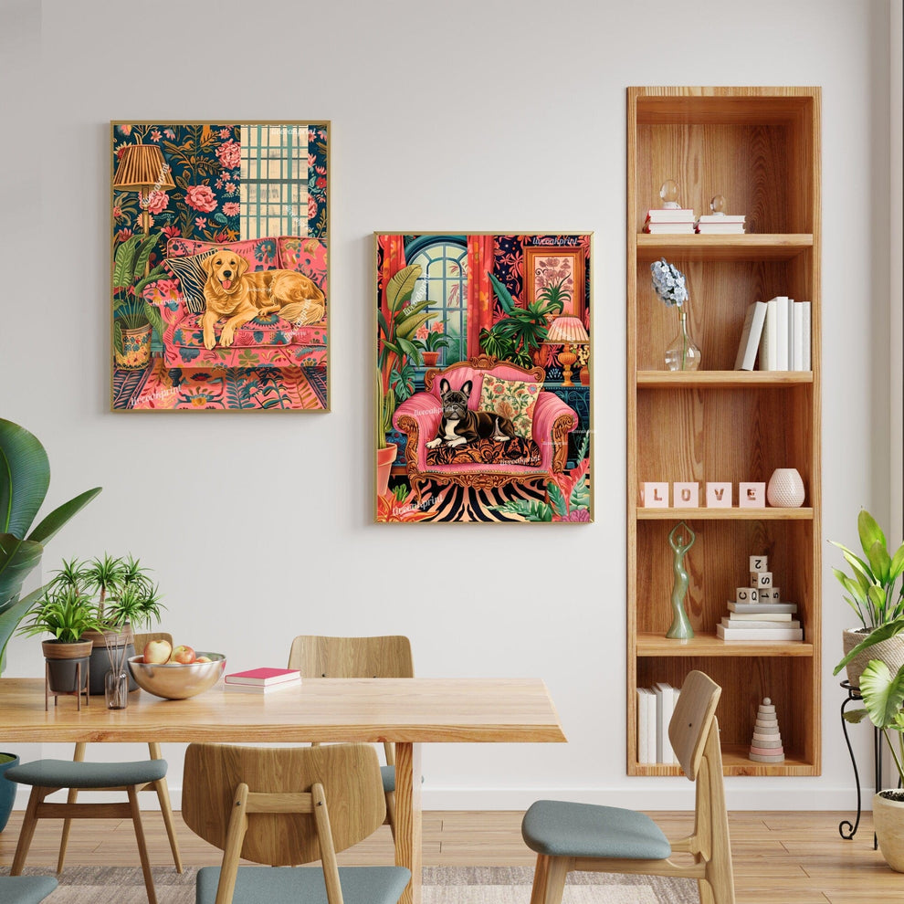 French Bulldog Lounging on a Luxury Sofa