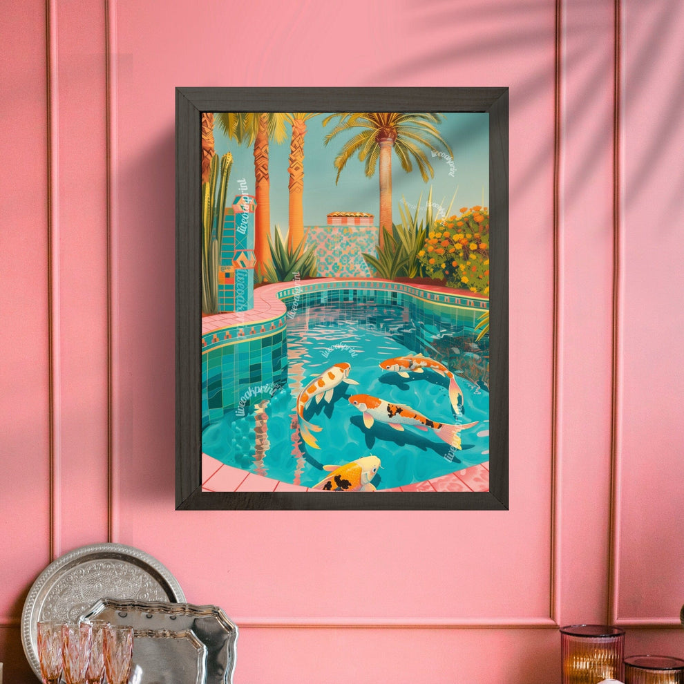 Koi Fish Swimming in a Pool