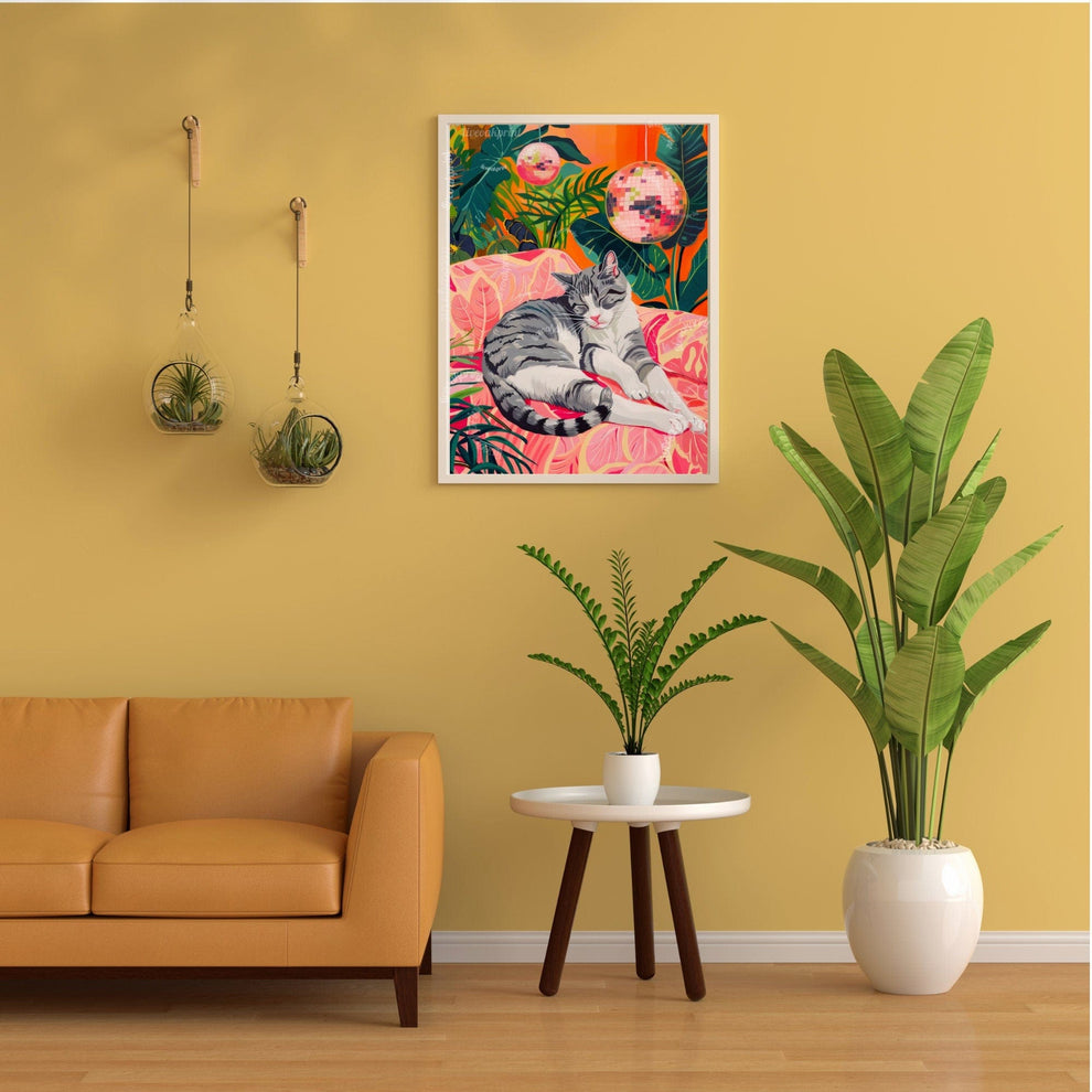 Cozy Disco Gray and White Cat