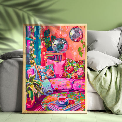 Disco Living Room Print