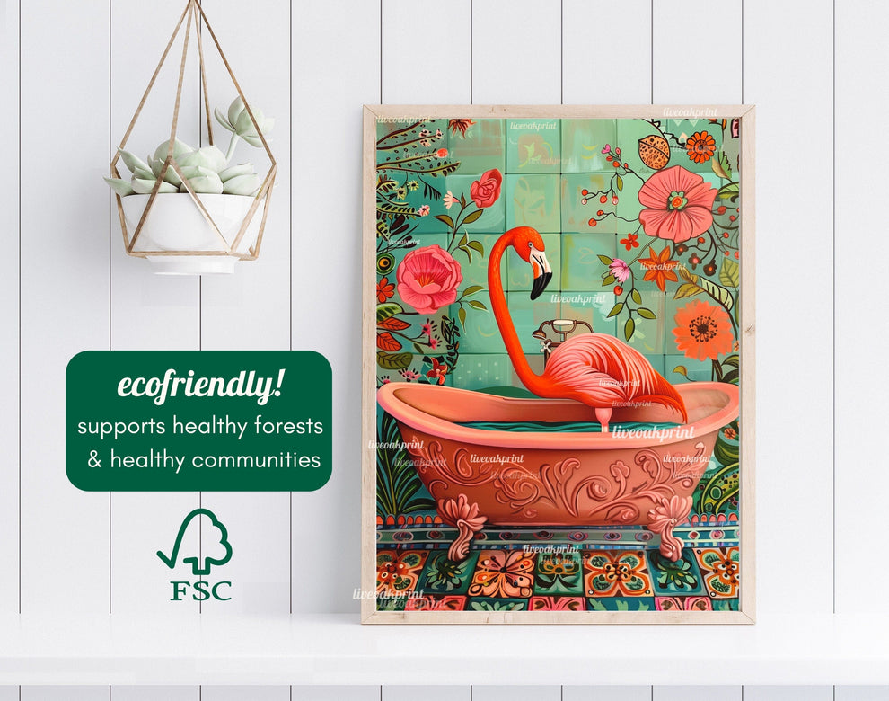 Flamingo in a Bathtub