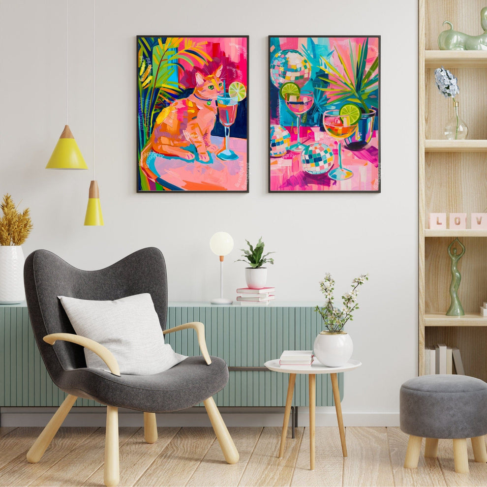 Cat Cocktail Print