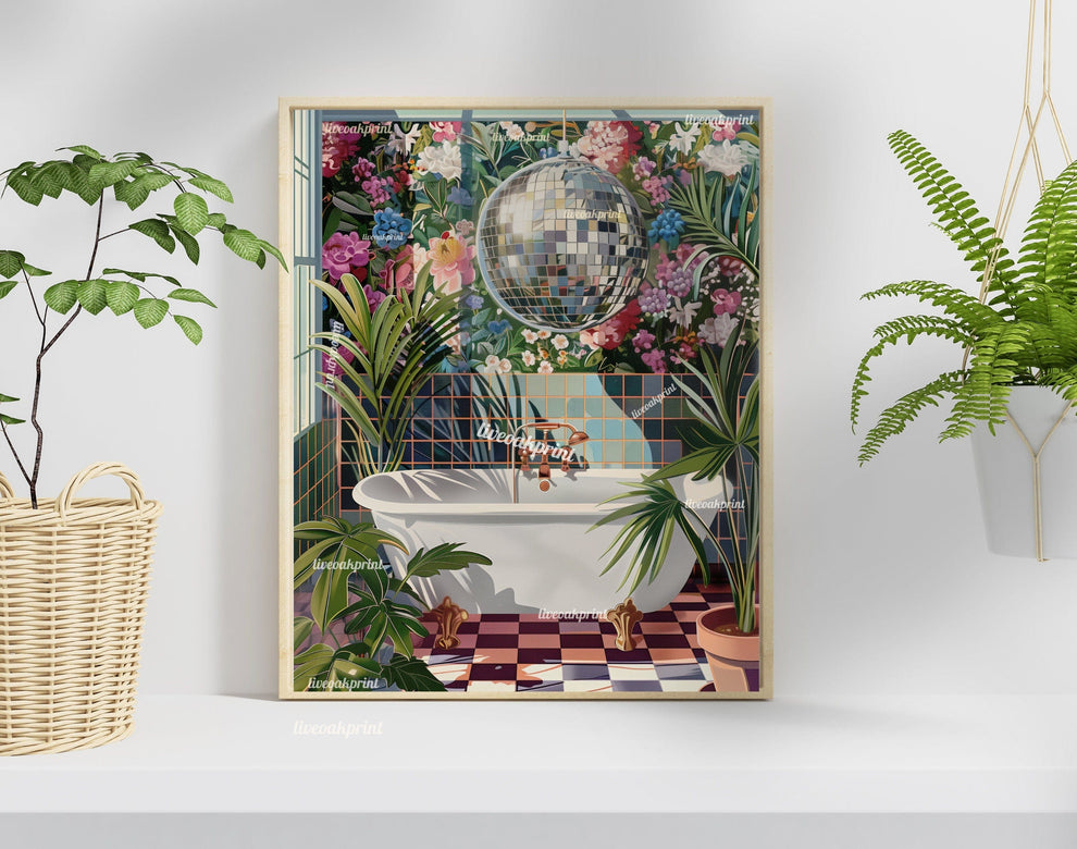Disco Bathroom Print