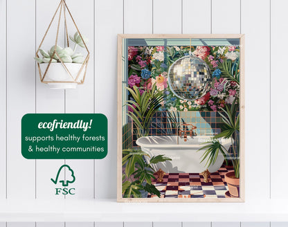 Disco Bathroom Print
