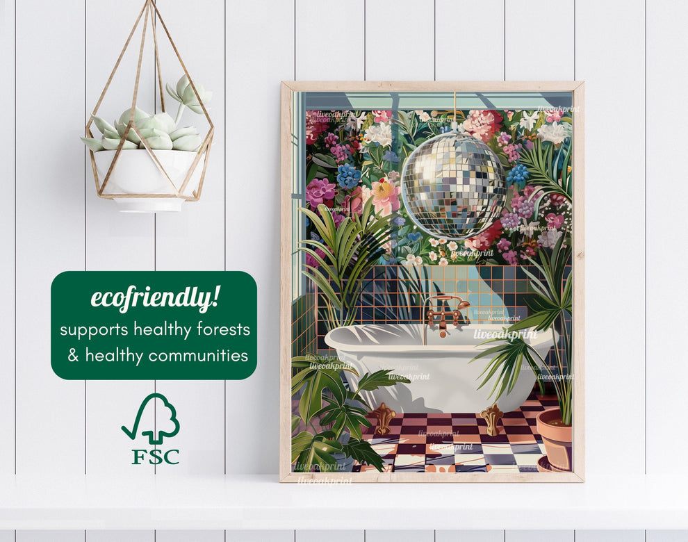 Disco Bathroom Print