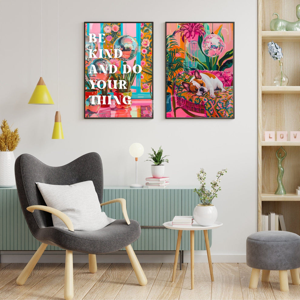 French Bulldog Sleeping Under A Disco Ball