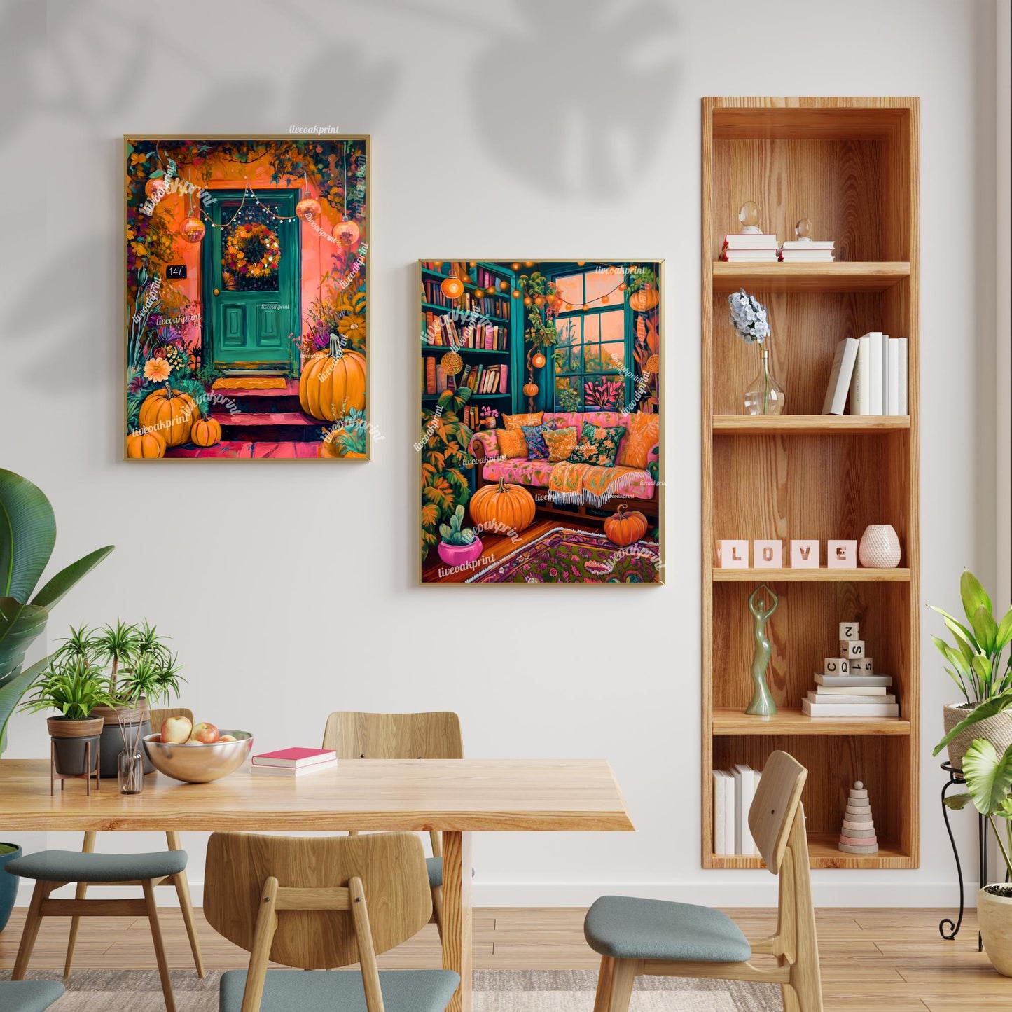Cozy Halloween Living Room Print