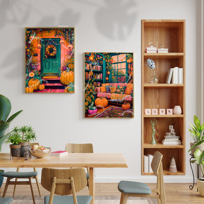 Cozy Halloween Living Room Print