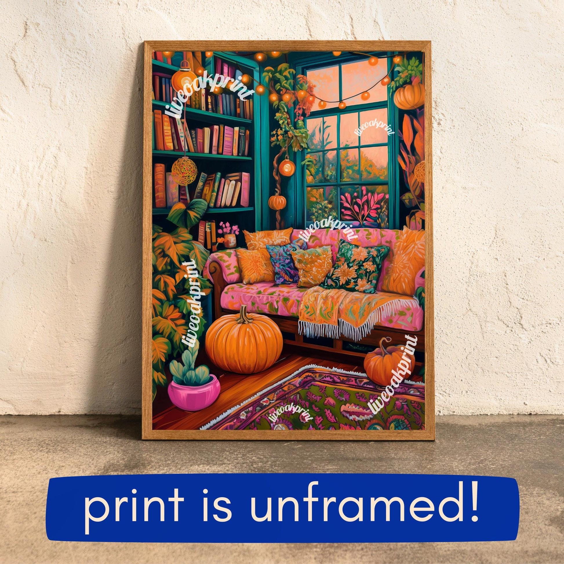 Cozy Halloween Living Room Print