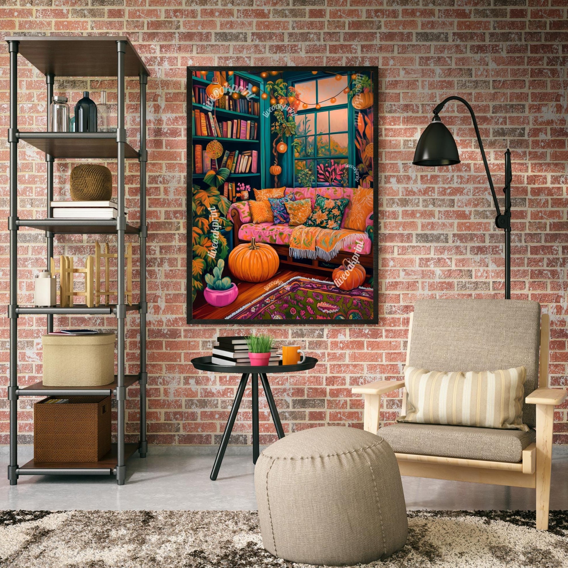 Cozy Halloween Living Room Print
