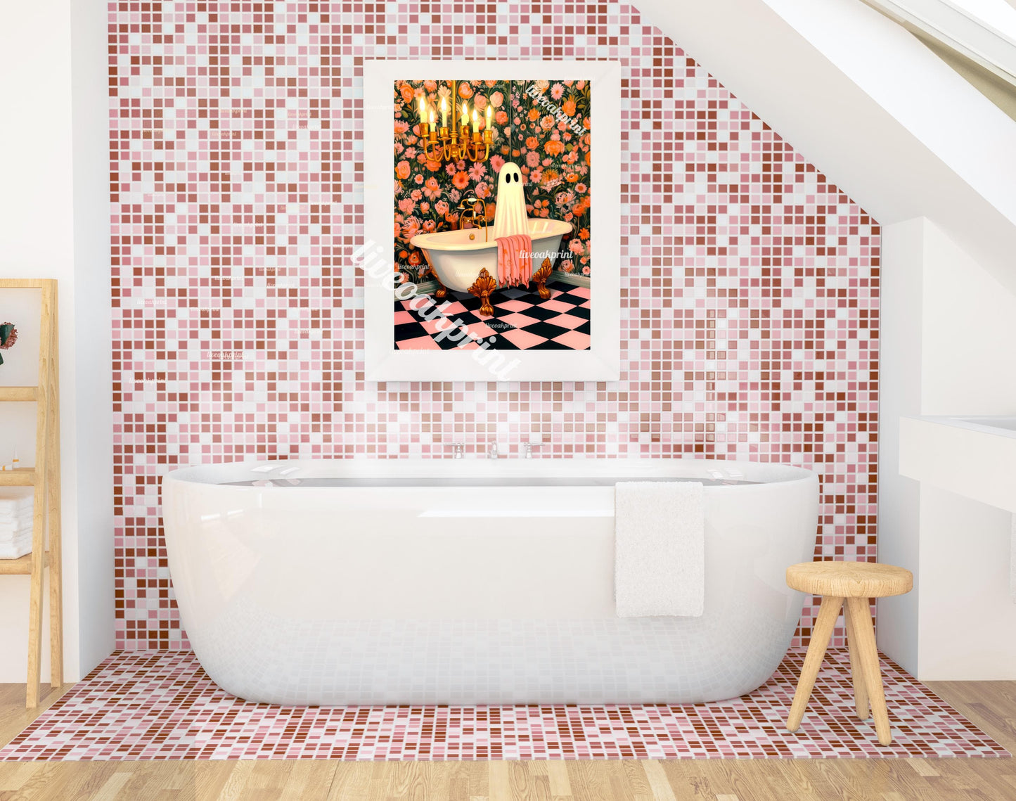 Ghost in Bathtub Print