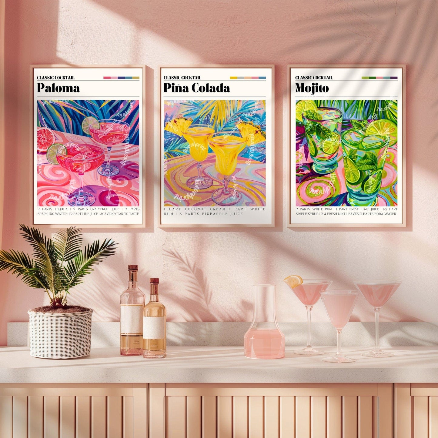 Paloma Cocktail Print
