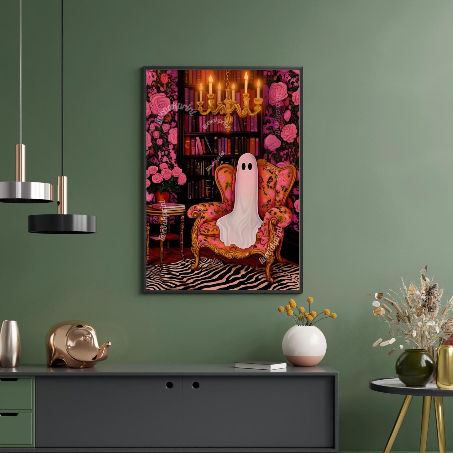 Cozy Ghost in a Vintage Library