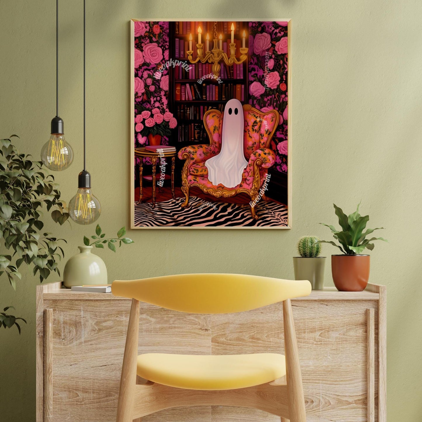 Cozy Ghost in a Vintage Library