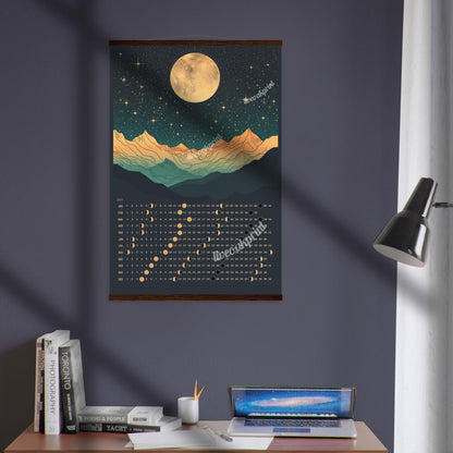 2025 Moon Phase Calendar - 2025 Lunar Calendar - 2025 Wall Calendar - Hanging Moon Calendar - Full Moon Calendar - Witchy Gift Ideas