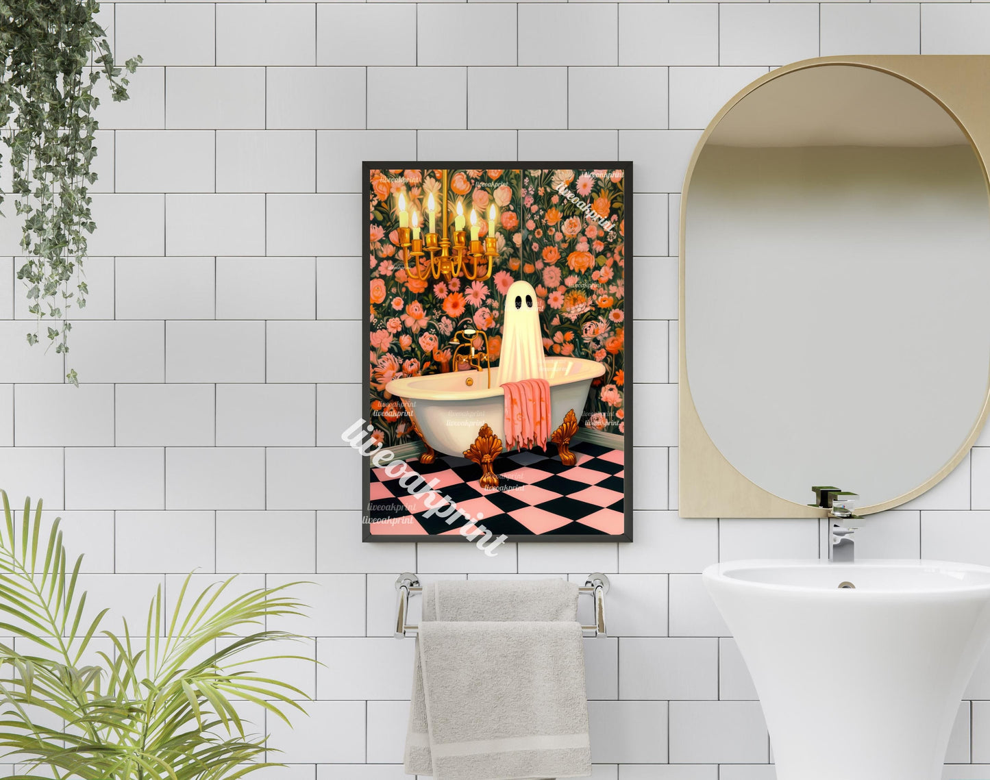 Ghost in Bathtub Print