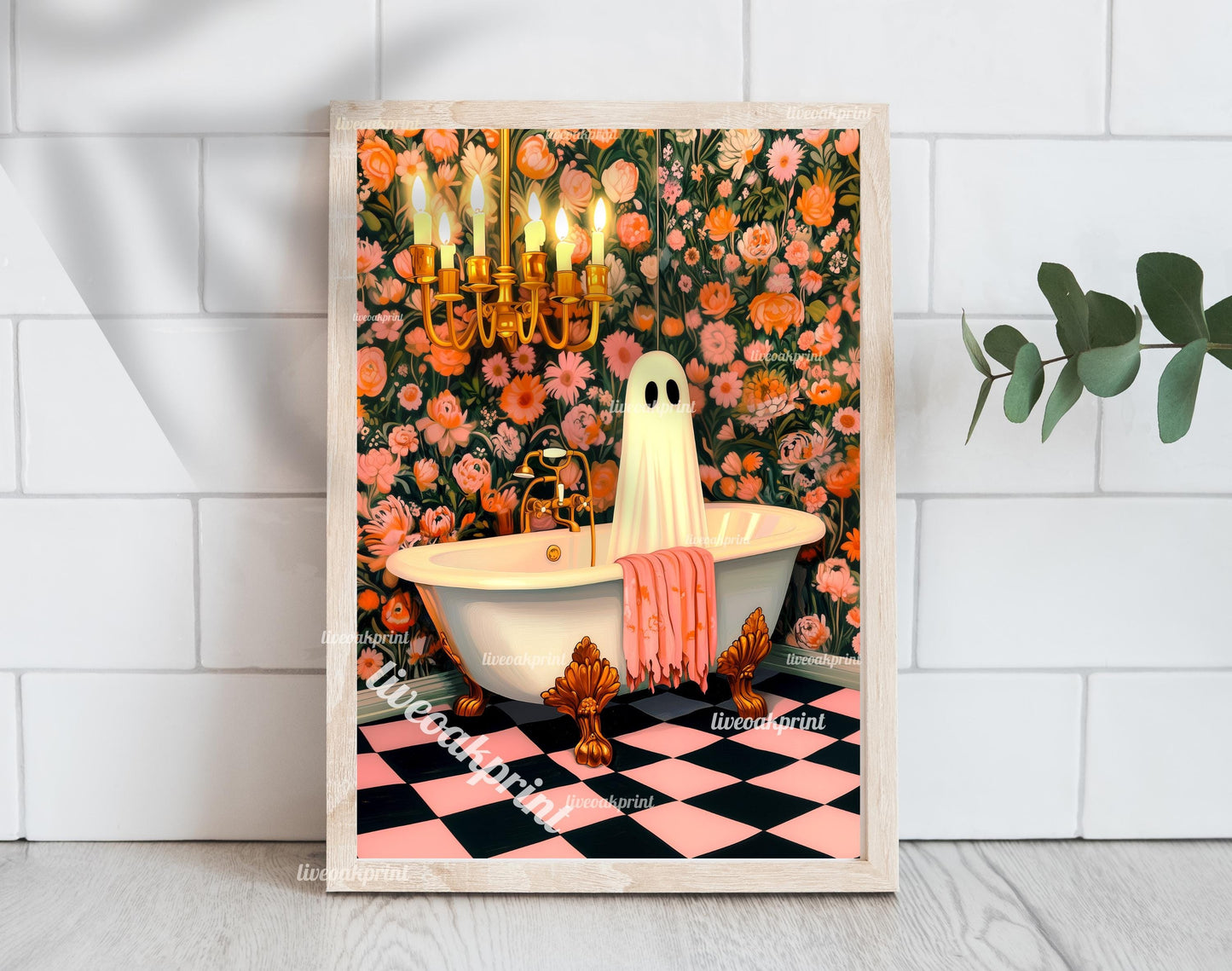 Ghost in Bathtub Print