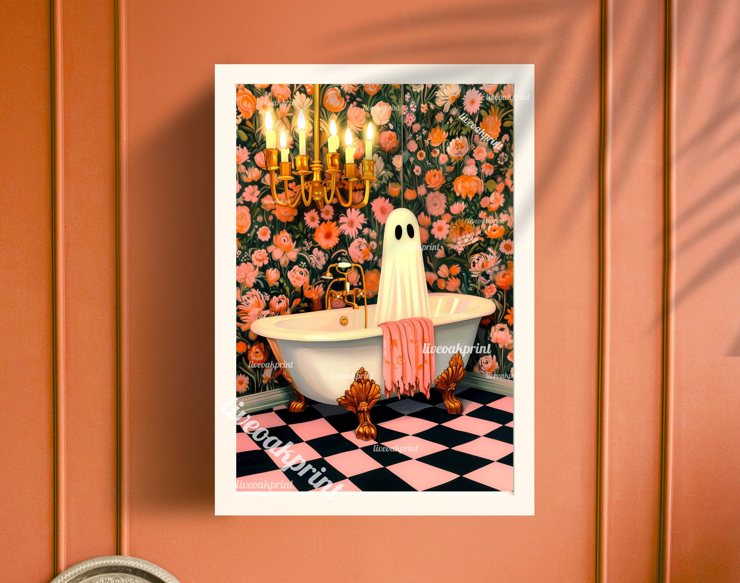 Ghost in Bathtub Print