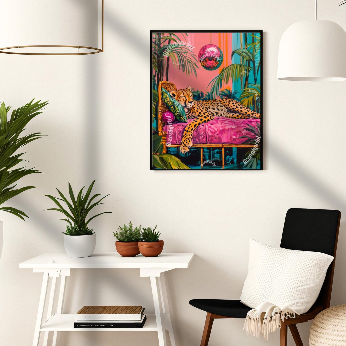 Cheetah Sleeping Under A Disco Ball