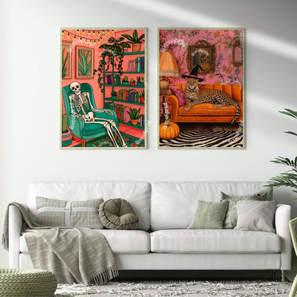 Skeleton In A Cozy Living Room