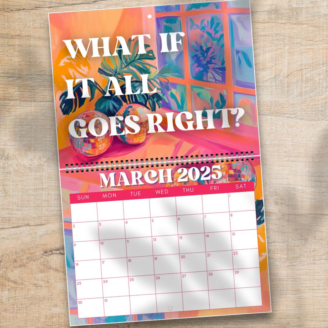 2025 Inspirational Calendar - 2025 Wall Calendar - Motivational Calendar - Disco Calendar - Colorful Wall Art Calendar - 2025 Planner