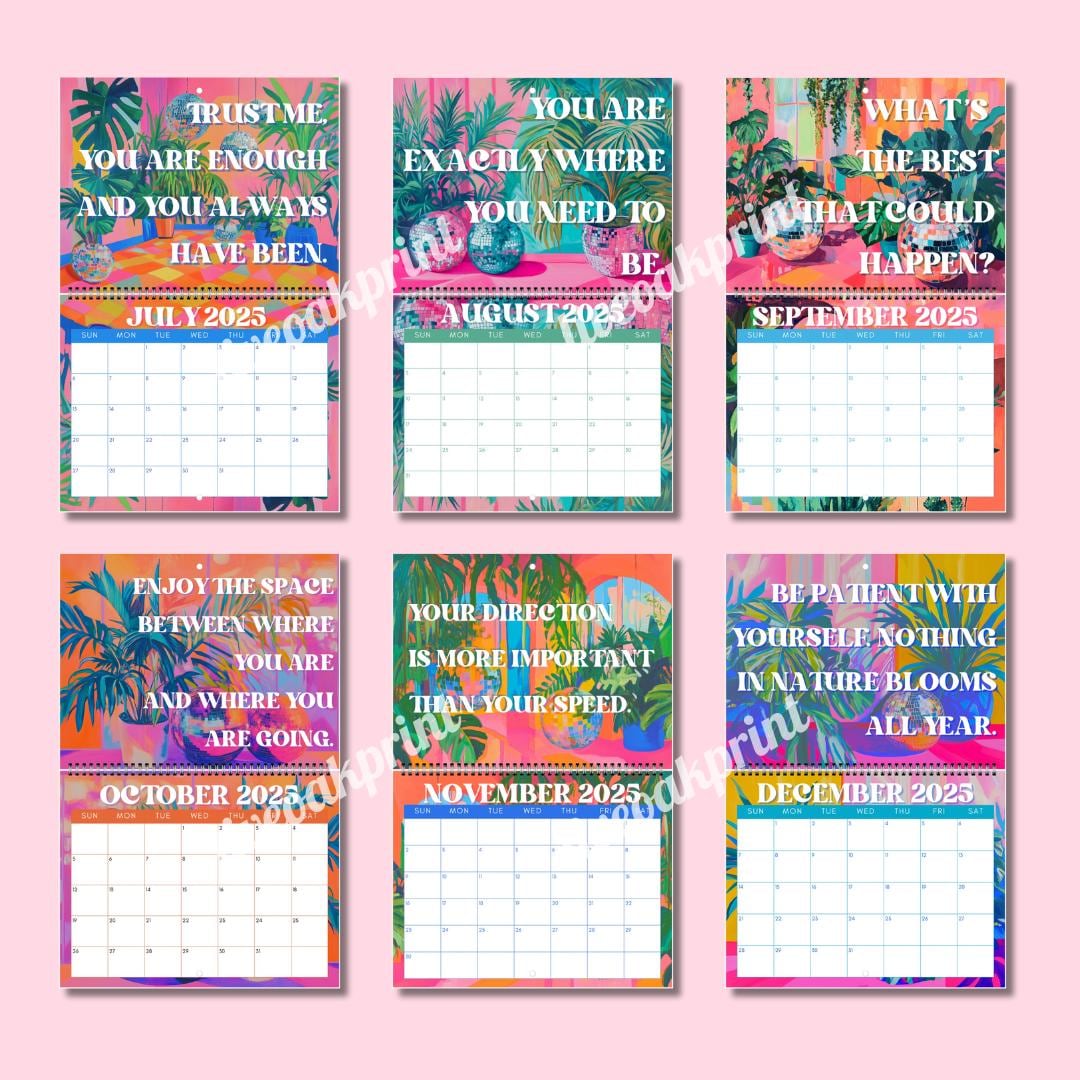 2025 Inspirational Calendar - 2025 Wall Calendar - Motivational Calendar - Disco Calendar - Colorful Wall Art Calendar - 2025 Planner