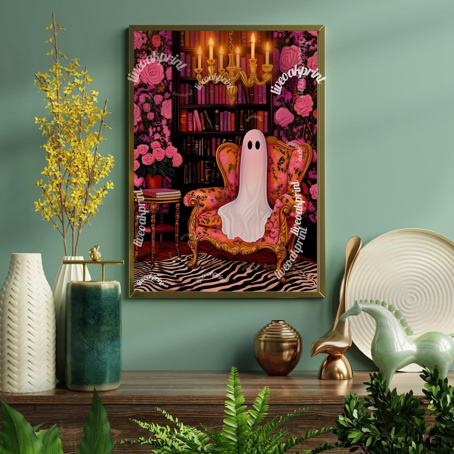 Cozy Ghost in a Vintage Library