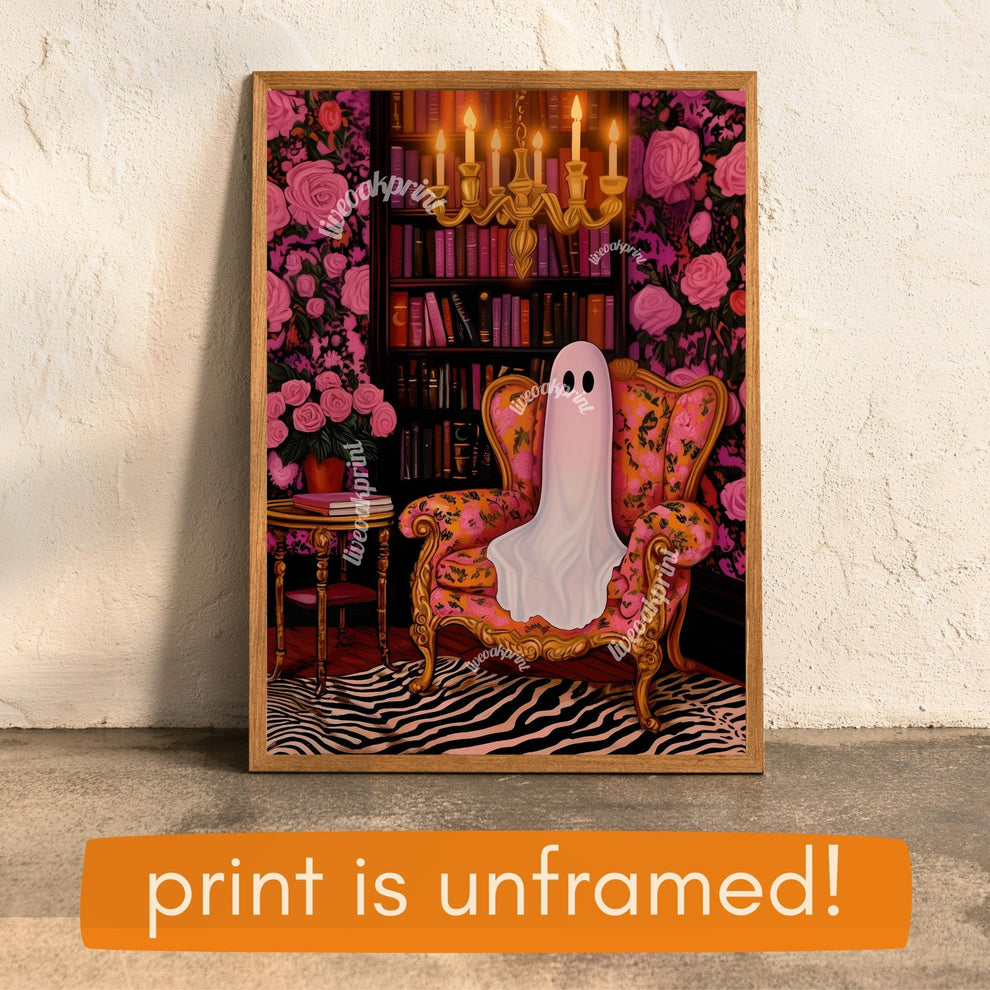 Cozy Ghost in a Vintage Library