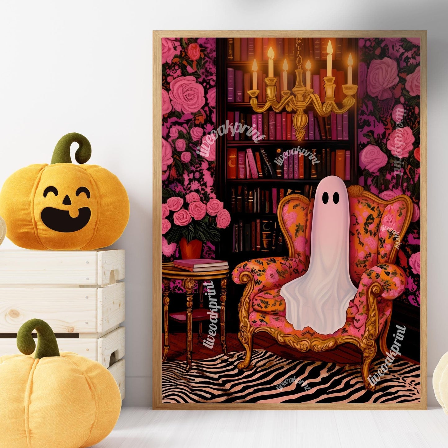 Cozy Ghost in a Vintage Library