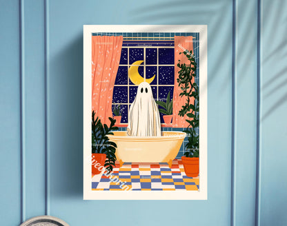 Oscar the Ghost Takes a Cozy Night Time Bath