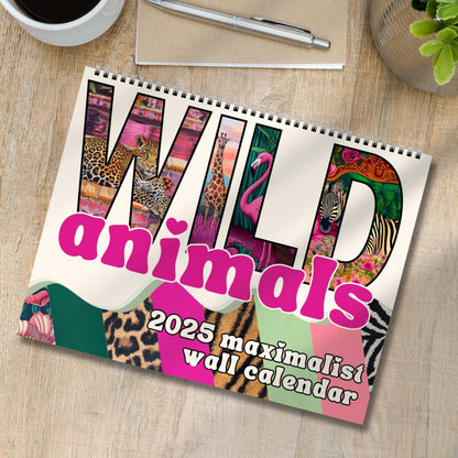 2025 Calendar : Wild Animals - Maximalist Wall Calendar - Maximalist Gift Ideas - Animal Christmas Gift - Leopard Gifts - Leopard Calendar