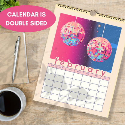 2025 Disco Calendar | 2025 Colorful Calendar | Disco Ball Gift | Disco Ball Wall Calendar