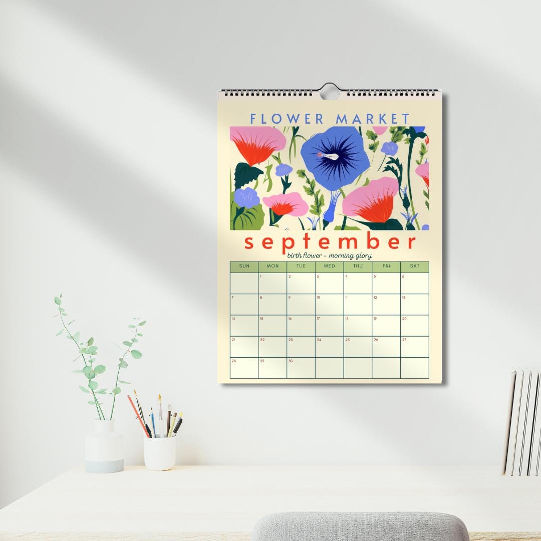 2025 Flower Market Calendar - 2025 Flower Calendar - Botanical Calendar - Floral Calendar - Birth Flower Calendar 2025 - 2025 Planner